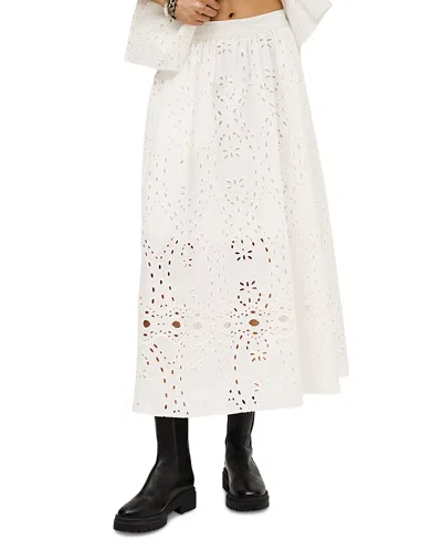 Ba&sh Ba & Sh Bela Embroidered Skirt In White