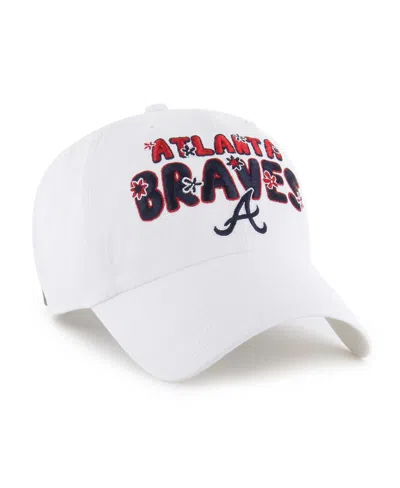 47 Brand Women's White Atlanta Braves Flower Power Clean Up Adjustable Hat
