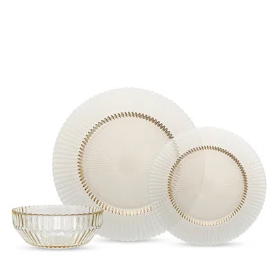 Fortessa Archie Ginger Gold 12 Piece Dinnerware Set In White
