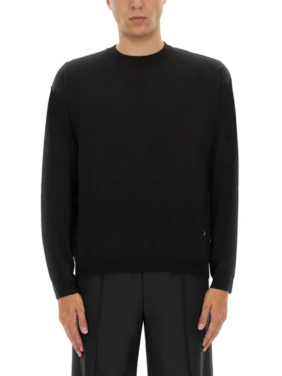 Moschino Wool And Silk Pullover Golden M In Black