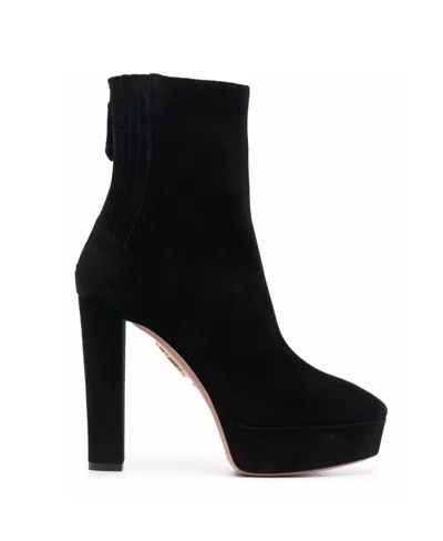 Aquazzura Saint Honore 120 Platform Suede Boots