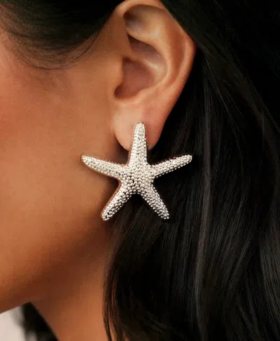 Ettika Textured Starfish Statement Stud Earrings