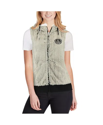 Antigua Women's  Silver And Black San Antonio Spurs Rant Hooded Full-zip Vest