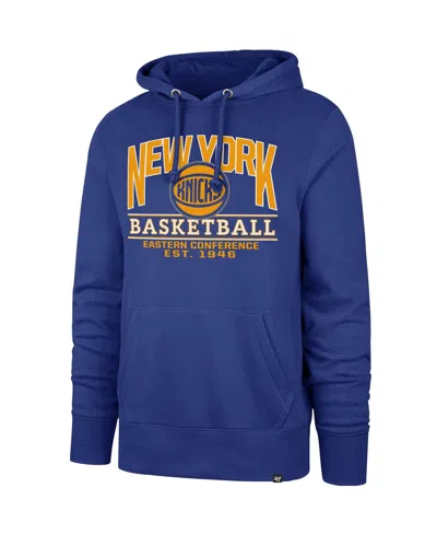 47 Brand Men's And Women's Royal New York Knicks Good Call Headline Pullover Hoodie In Blue