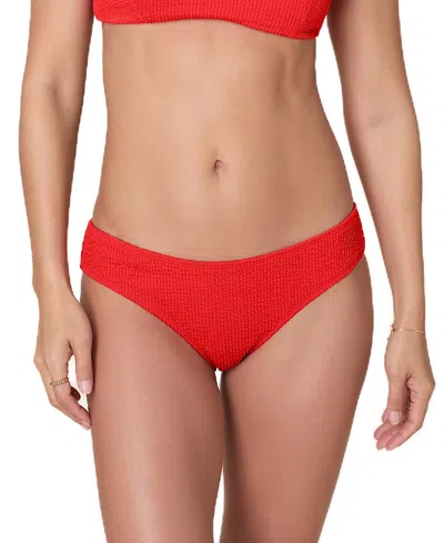 Andie Women's Low Rise Bikini Bottom In Red