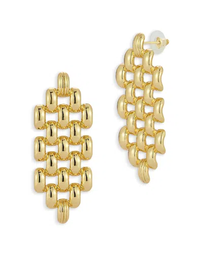 Aqua Panther Link Drop Earrings - Exclusive In Gold