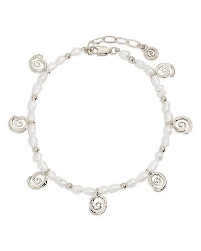 Ettika Aura Cultured Freshwater Pearl Swirl Charm Bracelet In Metallic