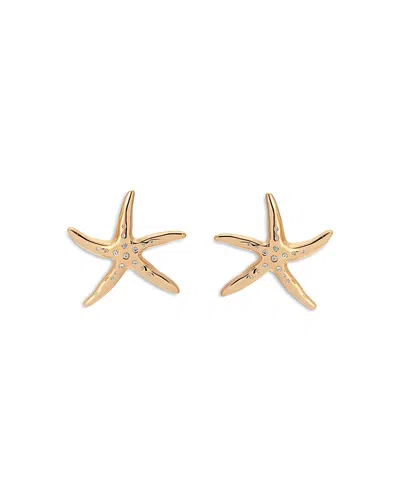 Ettika Pave Starfish Luxe Statement Stud Earrings In Gold