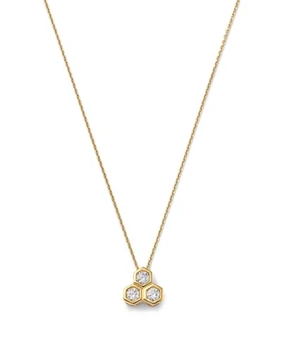 Bloomingdale's Fine Collection Diamond Honeycomb Bezel Pendant Necklace In 14k Yellow Gold, 0.5 Ct. T. W.