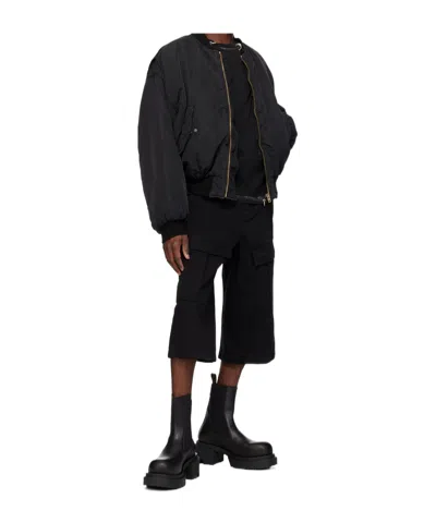 We11 Done Black Chino Cargo Shorts