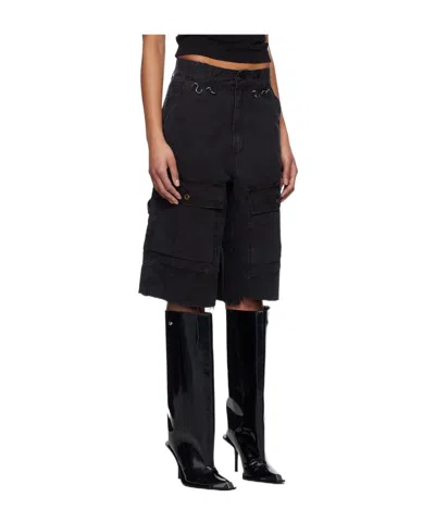 We11 Done Cotton Cargo Shorts In Black