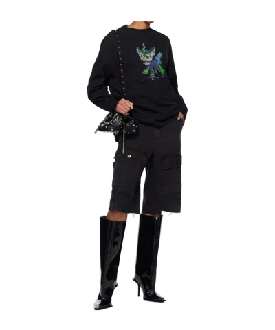 We11 Done Cotton Cargo Shorts In Black