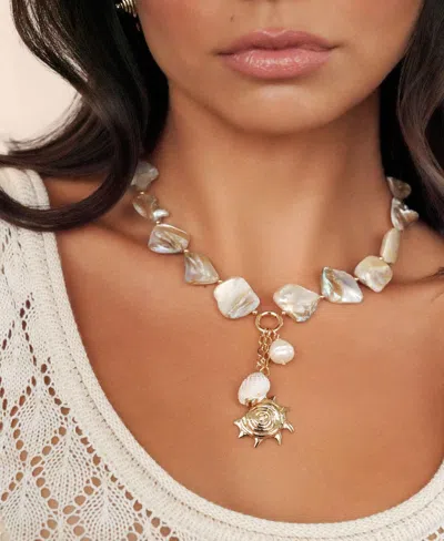 Ettika True Shell Pendant Necklace In Gold