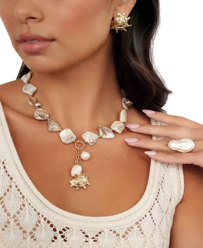 Ettika True Shell Pendant Necklace In Gold