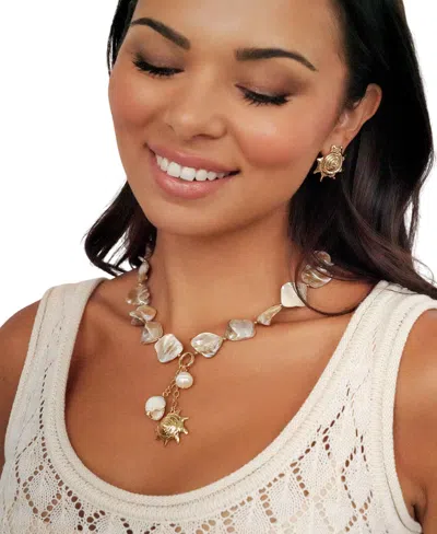 Ettika True Shell Pendant Necklace In Gold