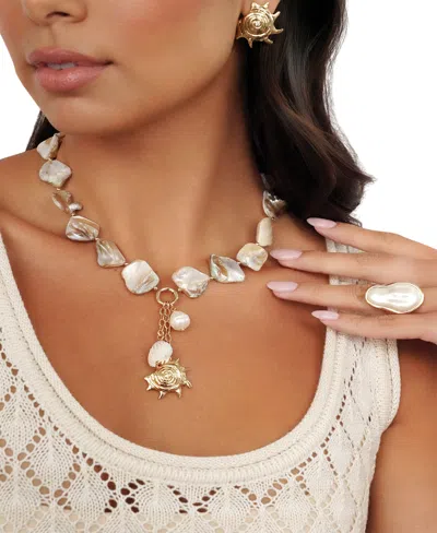 Ettika True Shell Pendant Necklace In Gold