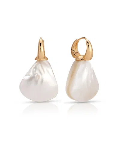 Ettika Sun Kissed Mother Of Pearl Hoop Earrings In White