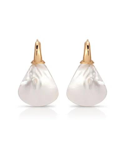 Ettika Sun Kissed Mother Of Pearl Hoop Earrings In White