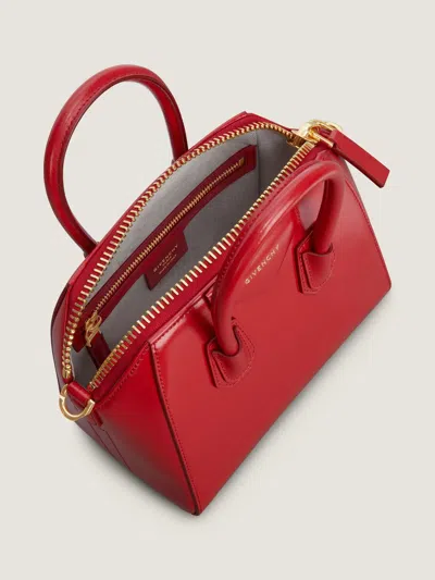 Givenchy Antigona Mini Top-handle Bag In Patent Leather In Red