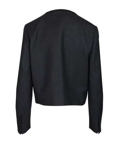 Blazé Milano Maine Shamo Velvet-trimmed Wool Jacket In Blue