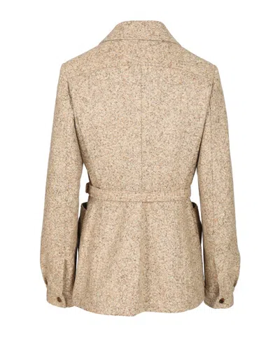 Blazé Milano Seanna Paint Belted Leather-trimmed Alpaca And Wool-blend Jacket