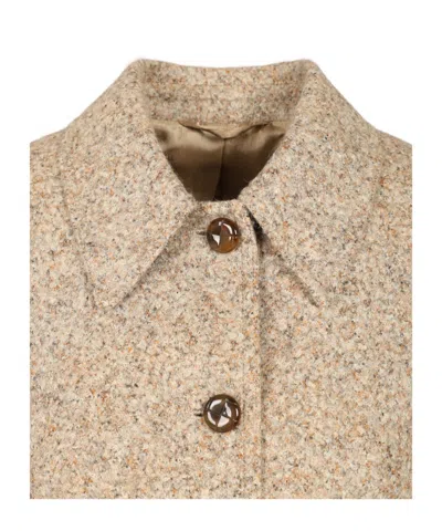 Blazé Milano Seanna Paint Belted Leather-trimmed Alpaca And Wool-blend Jacket