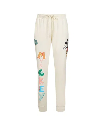 Freeze Max Women's Cream Mickey Mouse Hellow Mellow Fleece Jogger Pants