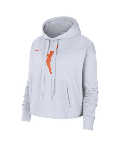 Nike Women's White Wnba Logo Woman Team 13 Cropped Pullover Hoodie