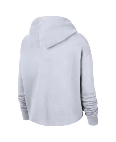 Nike Women's White Wnba Logo Woman Team 13 Cropped Pullover Hoodie