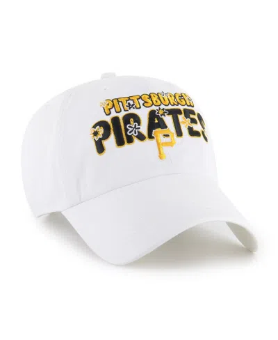47 Brand Women's White Pittsburgh Pirates Flower Power Clean Up Adjustable Hat