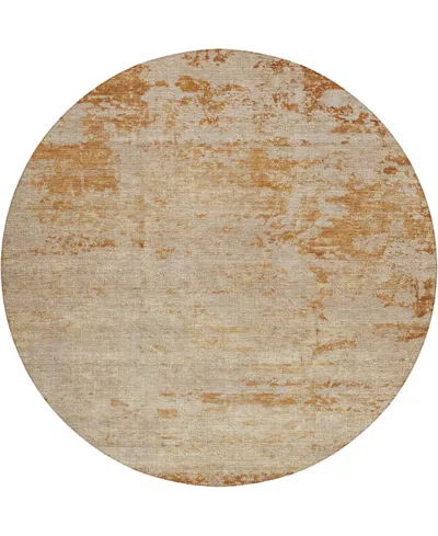 Dalyn Burano Washable Bu2 8'x8' Round Area Rug In Brown