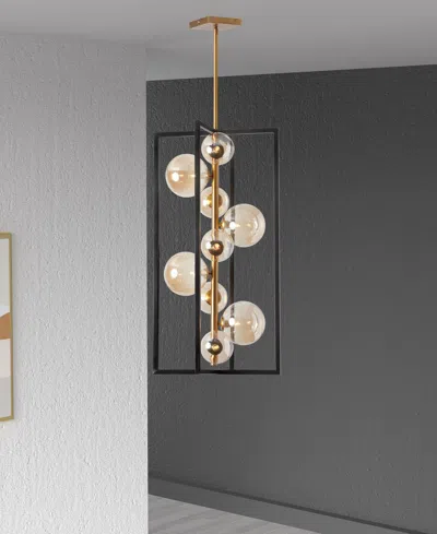 Dainolite 29.50" Metal Glasgow 9 Light Pendant In Multi