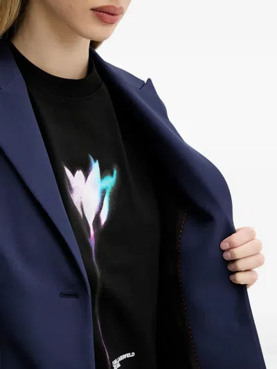 Hugo Boss Single-breasted Structured Blazer In Blue