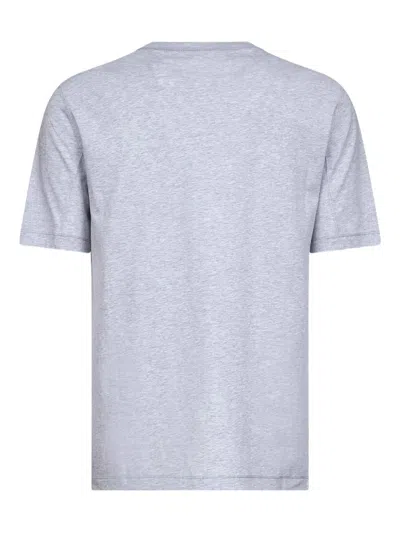 Brunello Cucinelli Crew-neck Embroidered-logo T-shirt In Gray