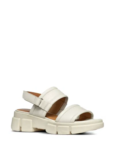 Geox Lisbona Double-strap Sandals In White