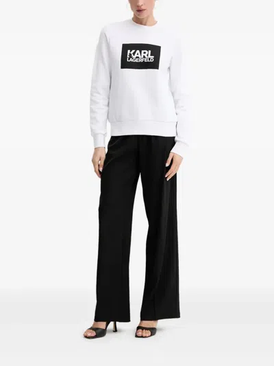 Karl Lagerfeld Logo-print Sweatshirt In White