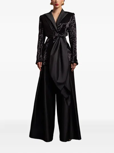 Gaby Charbachy Sequin-embellished Wide-leg Suit