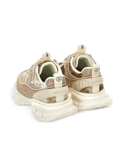 Monnalisa Glitter Sneakers In Neutral