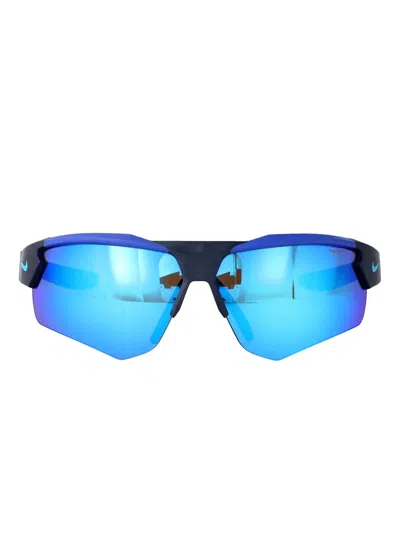 Nike Cloak Duo Shield Sunglasses In Blue