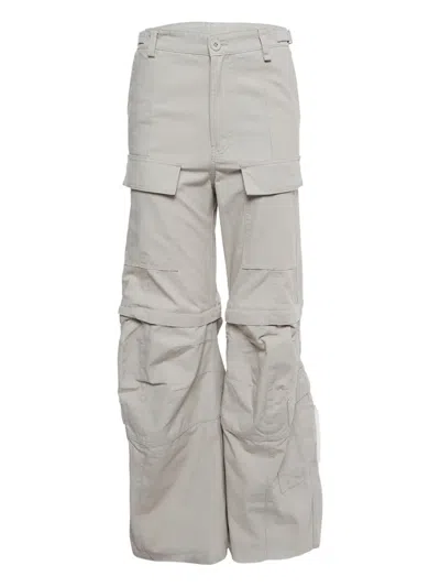Pre-owned Balenciaga Cotton Flared Cargo Trousers In Neutral