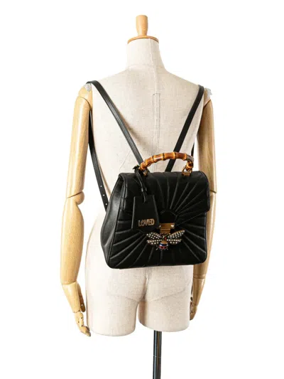 Pre-owned Gucci 2016-2025 Calfskin Bamboo Trapuntata Queen Margaret Backpack