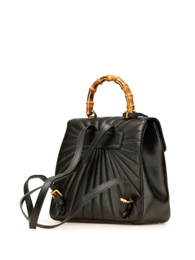 Pre-owned Gucci 2016-2025 Calfskin Bamboo Trapuntata Queen Margaret Backpack