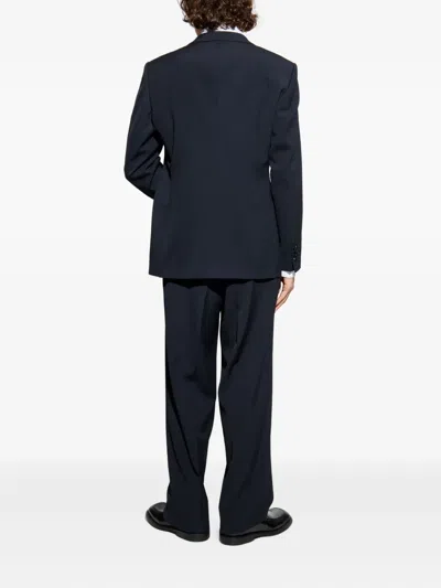 Giorgio Armani Pinstripe Suit In Blue