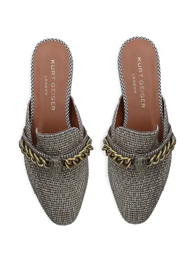 Kurt Geiger Chelsea Chain-embellished Crystal Mules In Black