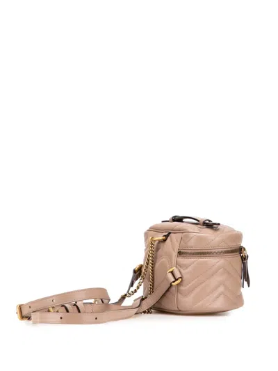 Pre-owned Gucci 2016-2025 Gg Marmont Round Matelasse Leather Backpack