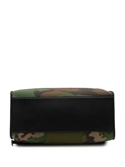 Pre-owned Dolce & Gabbana 2004-2025 Large Camouflage Canvas Shopping Tote Satchel