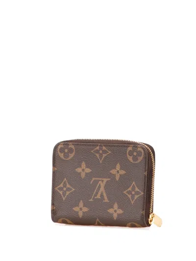 Pre-owned Louis Vuitton 2021 Monogram Zippy Purse Coin Pouch In Brown
