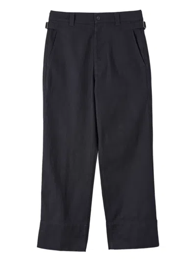 Mhl By Margaret Howell Waist-tab Chino Trousers In Black