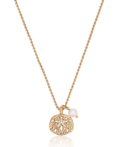 Ettika Sand Dollar Pendant Charm Necklace In Gold