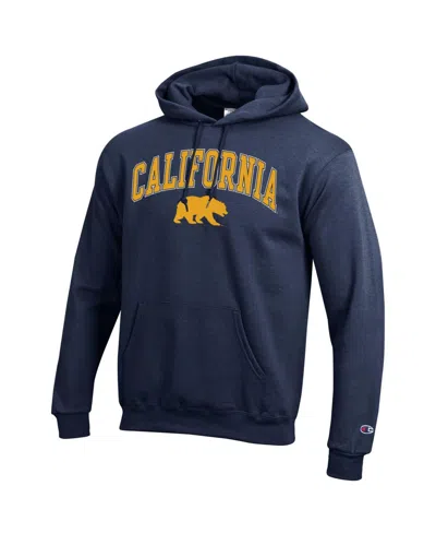 Champion Men'sâ Navy Cal Bears Arched Logo Fleece Pullover Hoodie In Blue
